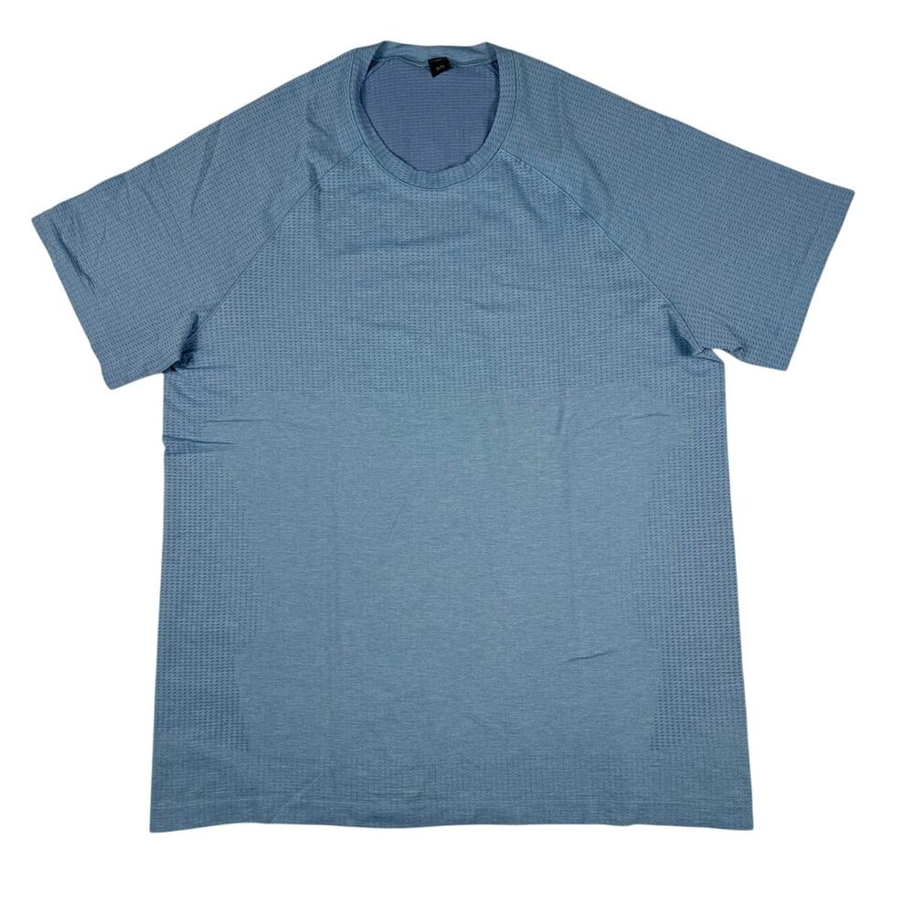 Lululemon Men's XL Heathered Blue Metal Vent Tech Short Sleeve Training Shirt